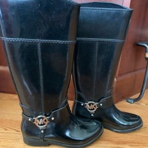 Michael Kors black rain boots